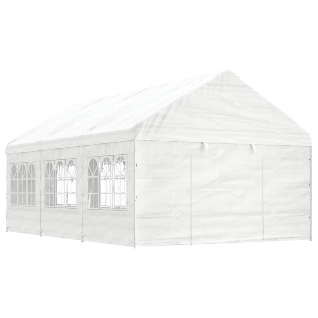 VidaXL Pavillon mit Dach 6,69 x 4,08 x 3,22 m Polyethylen weiß