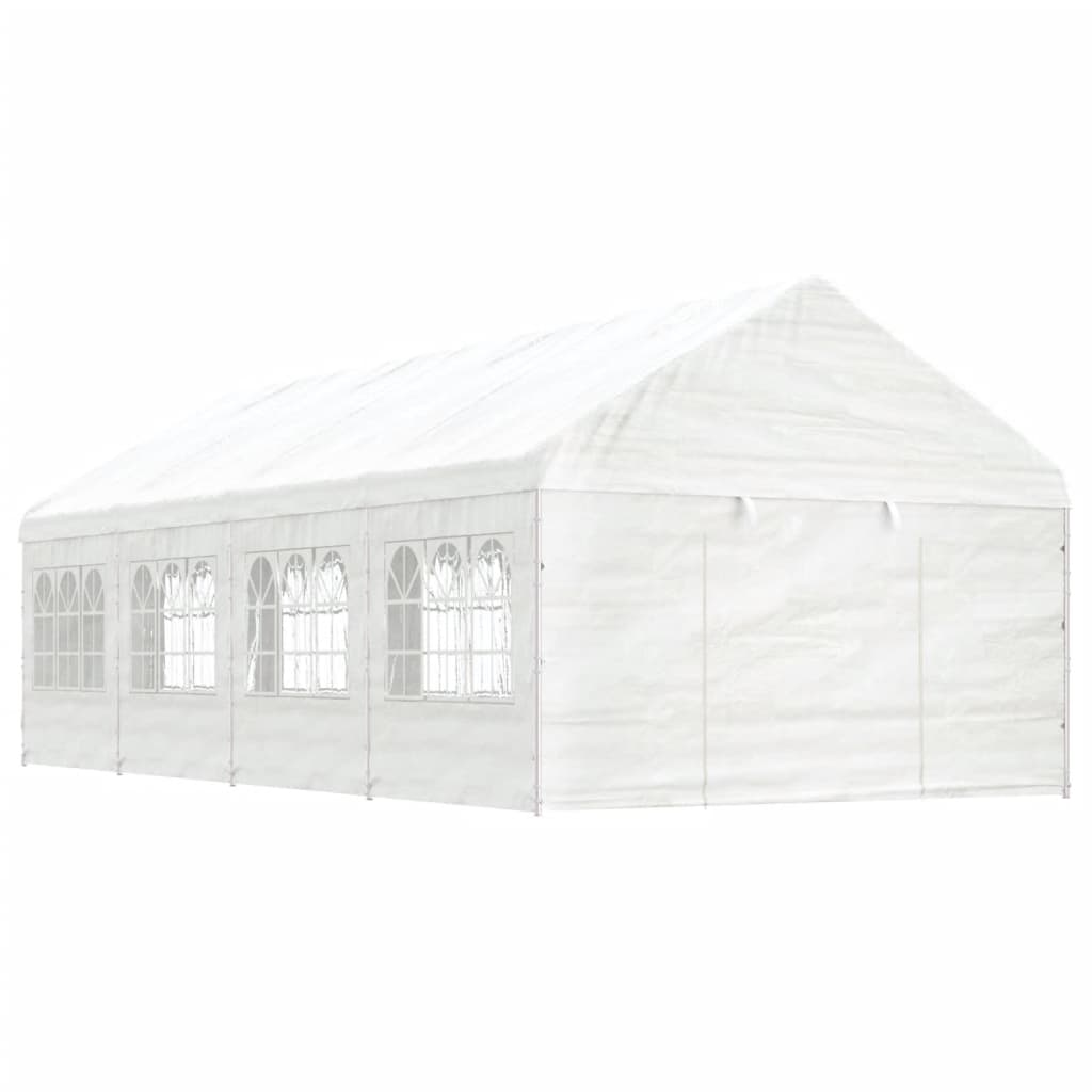 VidaXL Pavillon mit Dach 8,92 x 4,08 x 3,22 m Polyethylen weiß