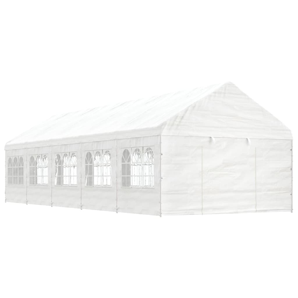 VidaXL Pavillon mit Dach 11,15 x 4,08 x 3,22 m Polyethylen weiß