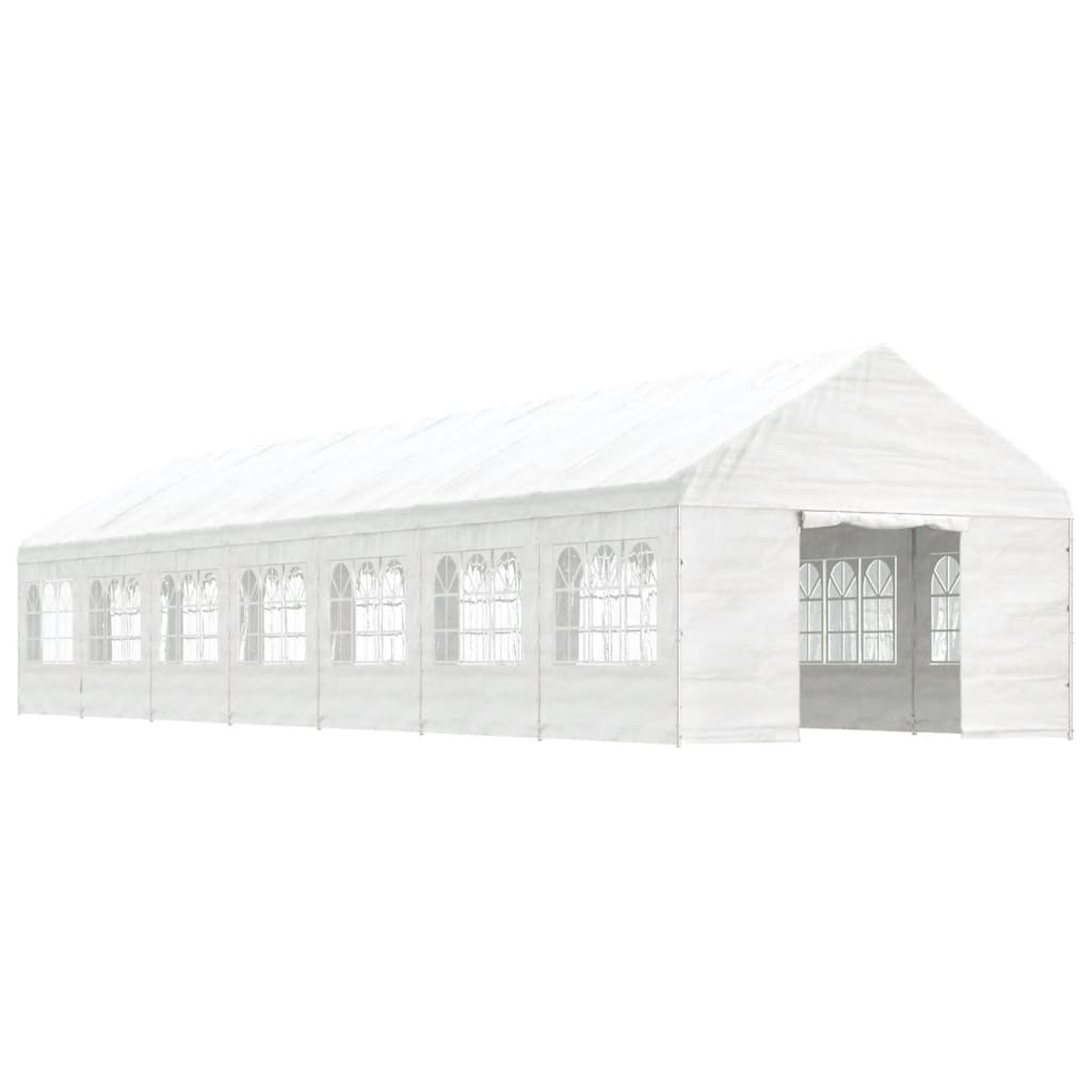 VidaXL Pavillon mit Dach 15,61 x 4,08 x 3,22 m Polyethylen weiß