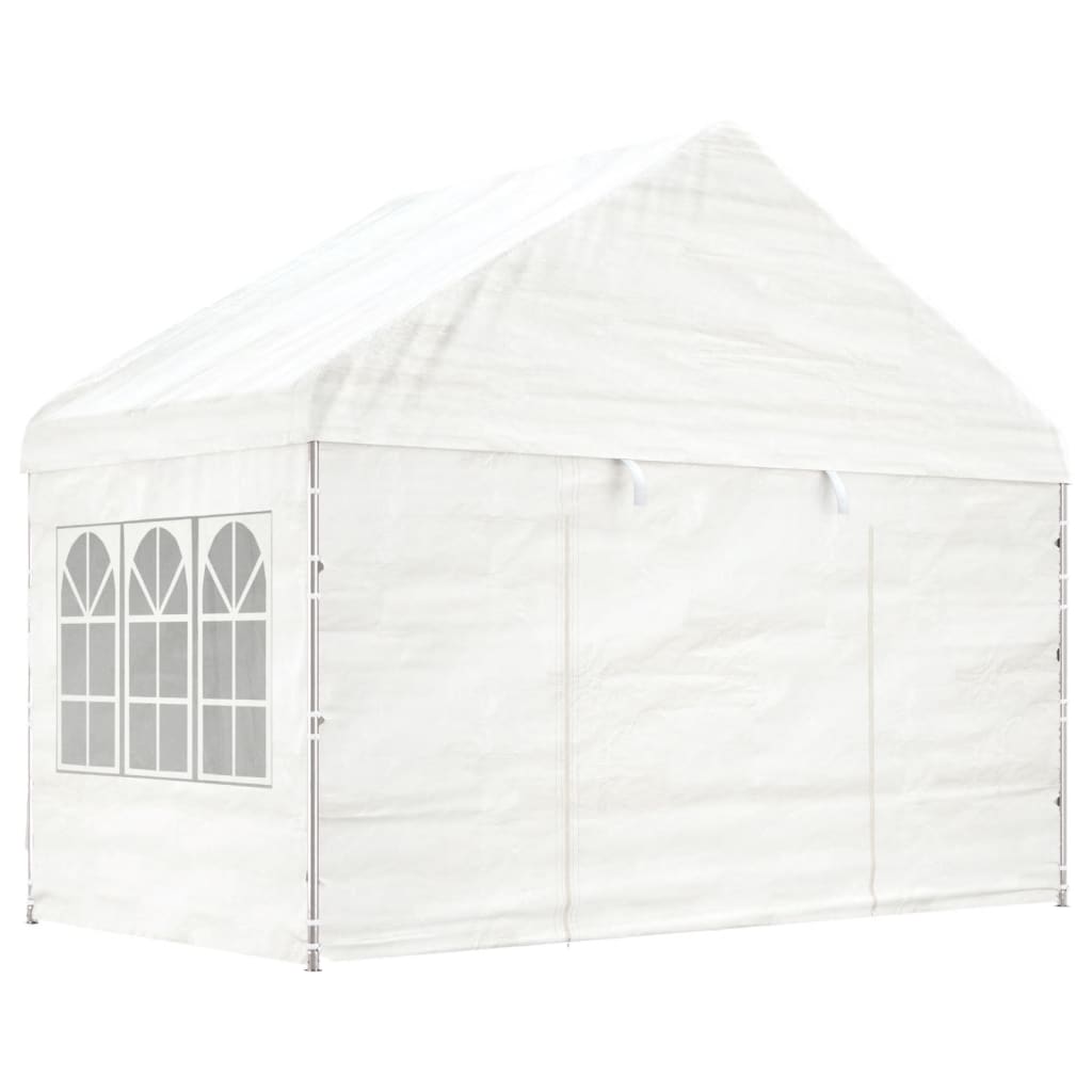 VidaXL Pavillon mit Dach 17,84 x 4,08 x 3,22 m Polyethylen weiß