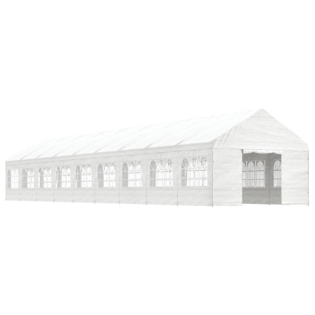 VidaXL Pavillon mit Dach 20,07 x 4,08 x 3,22 m Polyethylen weiß