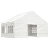 VidaXL Pavillon mit Dach 4,46 x 5,88 x 3,75 m Polyethylen weiß