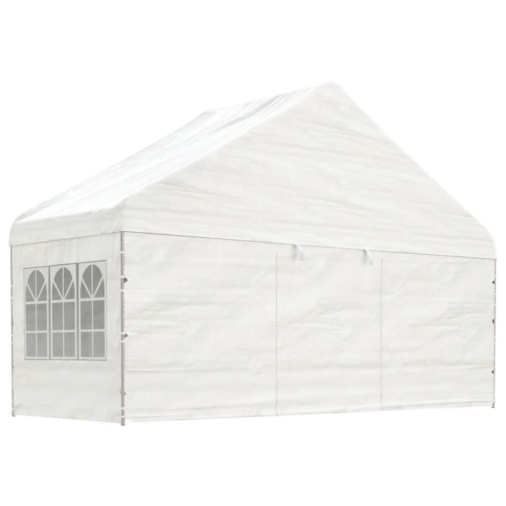 VidaXL Pavillon mit Dach 11,15 x 5,88 x 3,75 m Polyethylen weiß