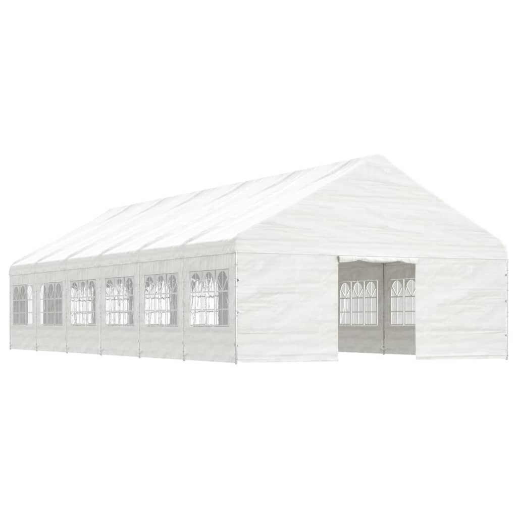 VidaXL Pavillon mit Dach 13,38 x 5,88 x 3,75 m Polyethylen weiß