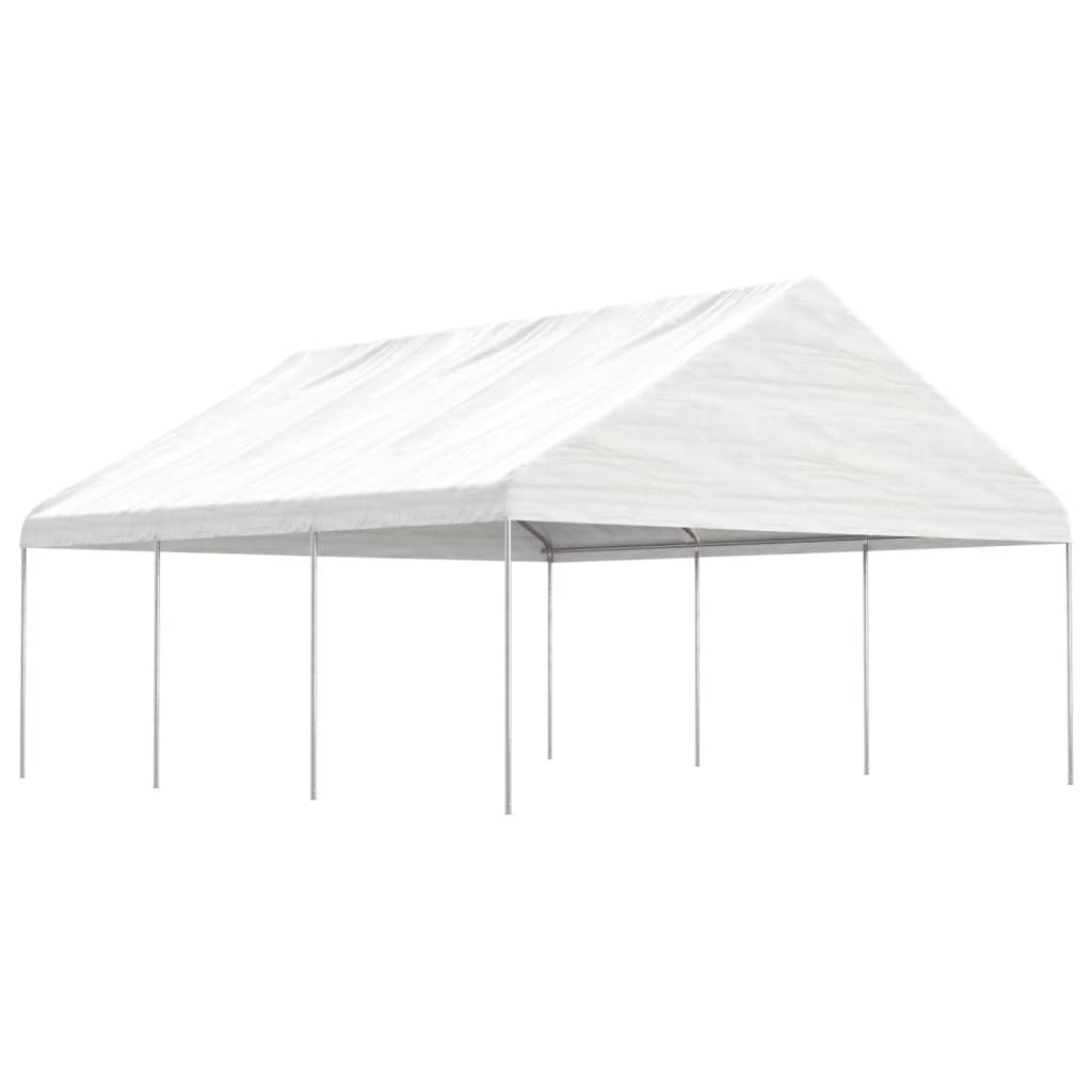 VidaXL Pavillon mit Dach 6,69 x 5,88 x 3,75 m Polyethylen weiß