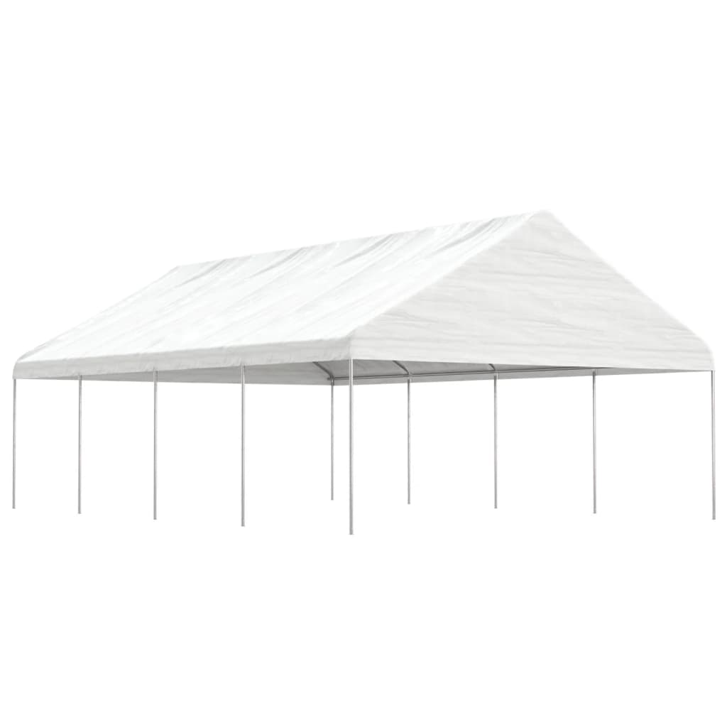 VidaXL Pavillon mit Dach 8,92 x 5,88 x 3,75 m Polyethylen weiß