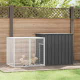 Vidaxxl Kaninchenstall 200x91x100 cm verzinkter Stahl Anthrazit