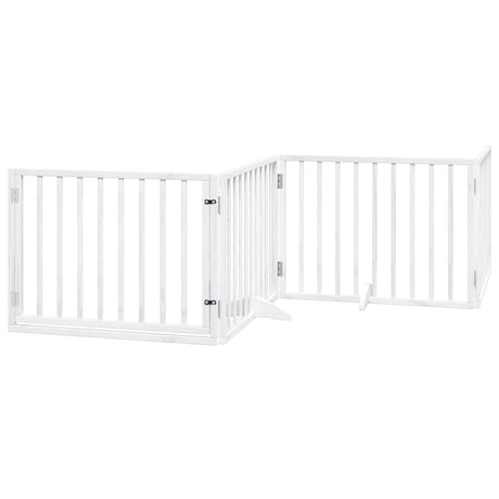 Vidaxl hondenhek inklapbaar met deur 12 panelen 960cm populierhout wit