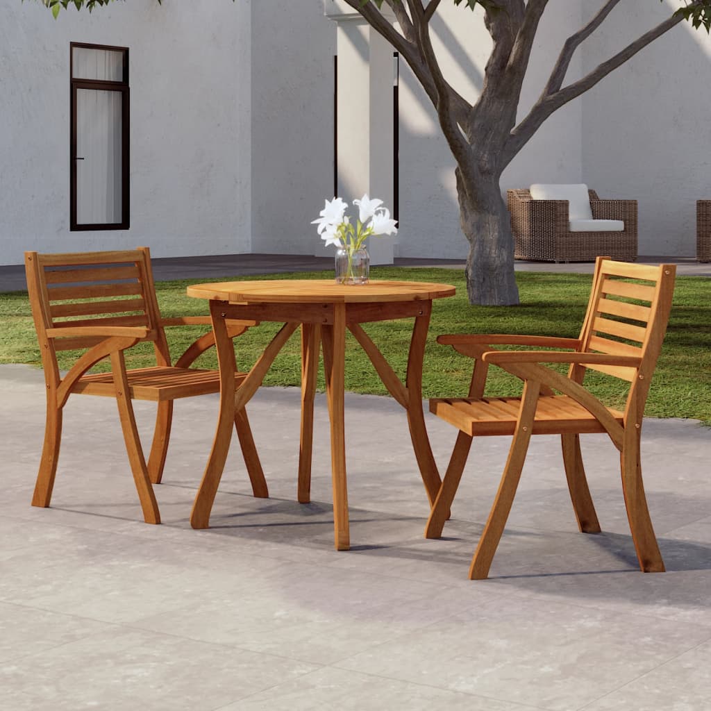 Vidaxl tuintafel ø 85 cm massief acaciahout