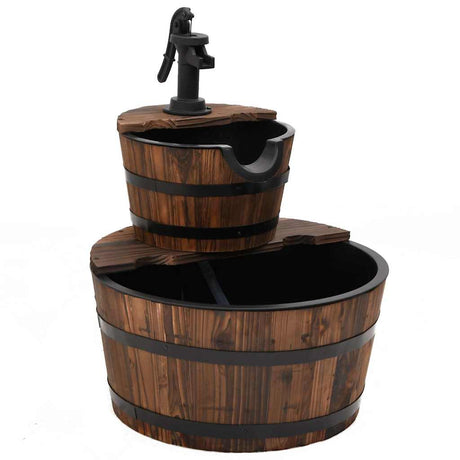 Vidaxxl Wasserbrunnen mit Pumpe 44,5x44,5x58 cm massives Kiefernholz