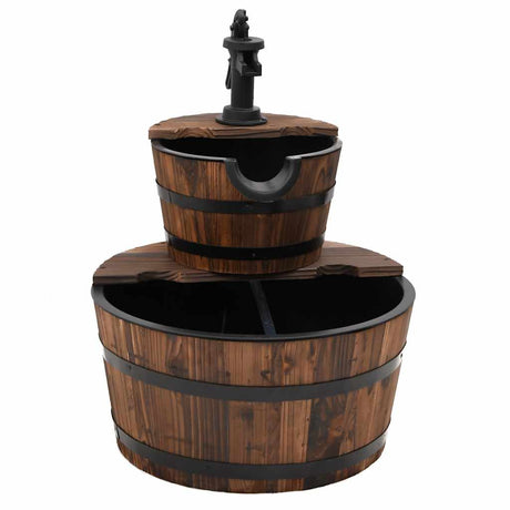 Vidaxxl Wasserbrunnen mit Pumpe 44,5x44,5x58 cm massives Kiefernholz