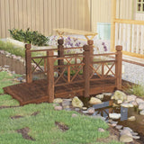 Vidaxx Gartenbrücke mit Geländer 150x67x56 cm massives Kiefernholz