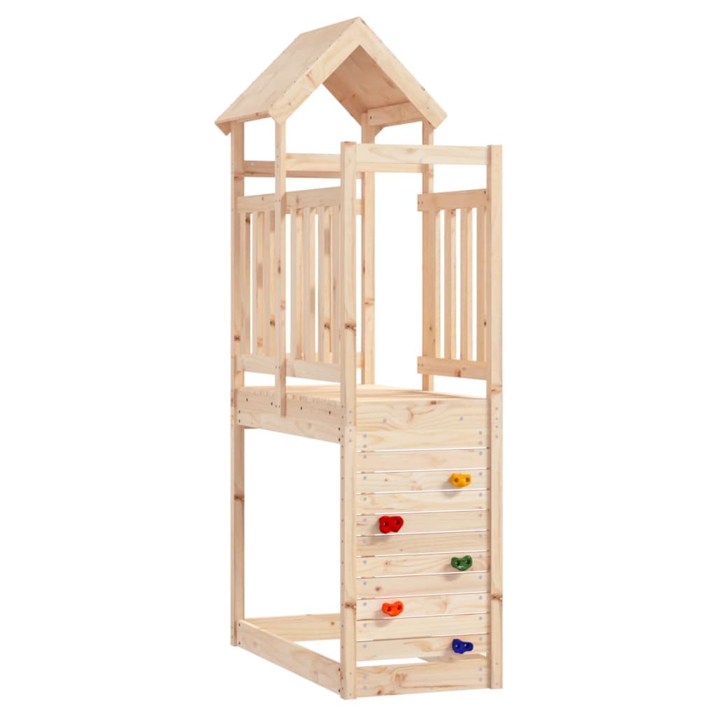 VidaXL Spielturm mit Felswand 53x110x214 cm massives Kiefernholz