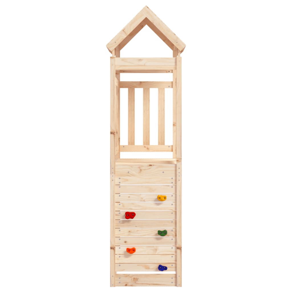 VidaXL Spielturm mit Felswand 53x110x214 cm massives Kiefernholz