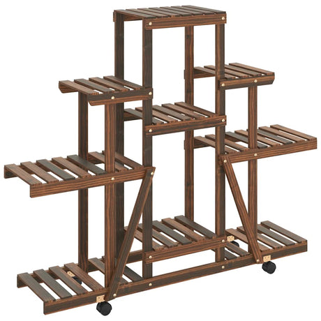 Vidaxx Pflanzenständer mit Rollen 110x25x101 cm massives Kiefernholz