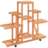 Vidaxx Pflanzenständer mit Rollen 110x25x101 cm massives Kiefernholz