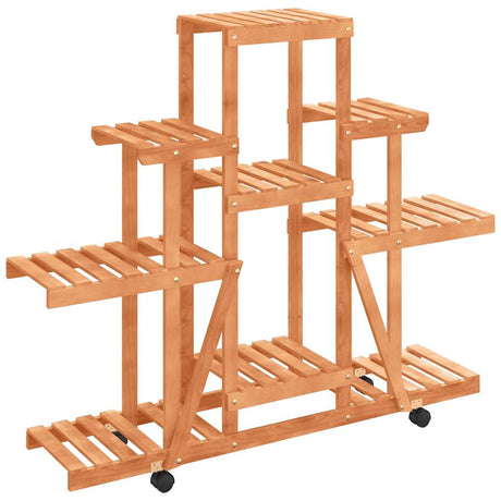 Vidaxx Pflanzenständer mit Rollen 110x25x101 cm massives Kiefernholz