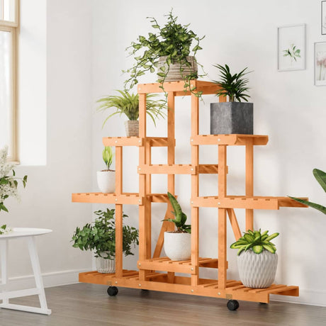 Vidaxx Pflanzenständer mit Rollen 110x25x101 cm massives Kiefernholz