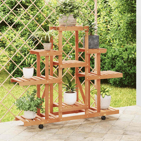 Vidaxx Pflanzenständer mit Rollen 110x25x101 cm massives Kiefernholz