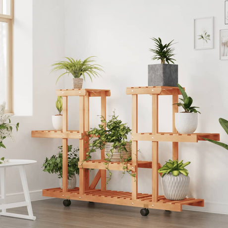 Vidaxx Pflanzenständer mit Rollen 110x25x78 cm massives Kiefernholz