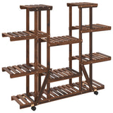 Vidaxx Pflanzenständer mit Rollen 110x25x115 cm massives Kiefernholz