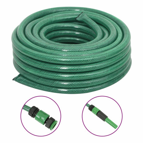 Vidaxl Gartenschlauch mit Kupplungsset 0,75'' 30 m PVC grün