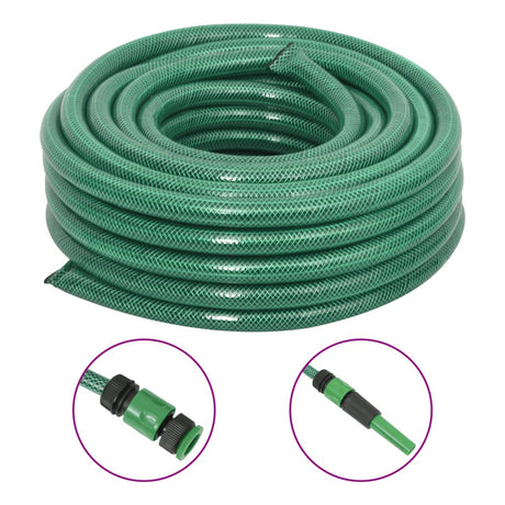 Vidaxl Gartenschlauch mit Kupplungsset 0,75'' 50 m PVC grün