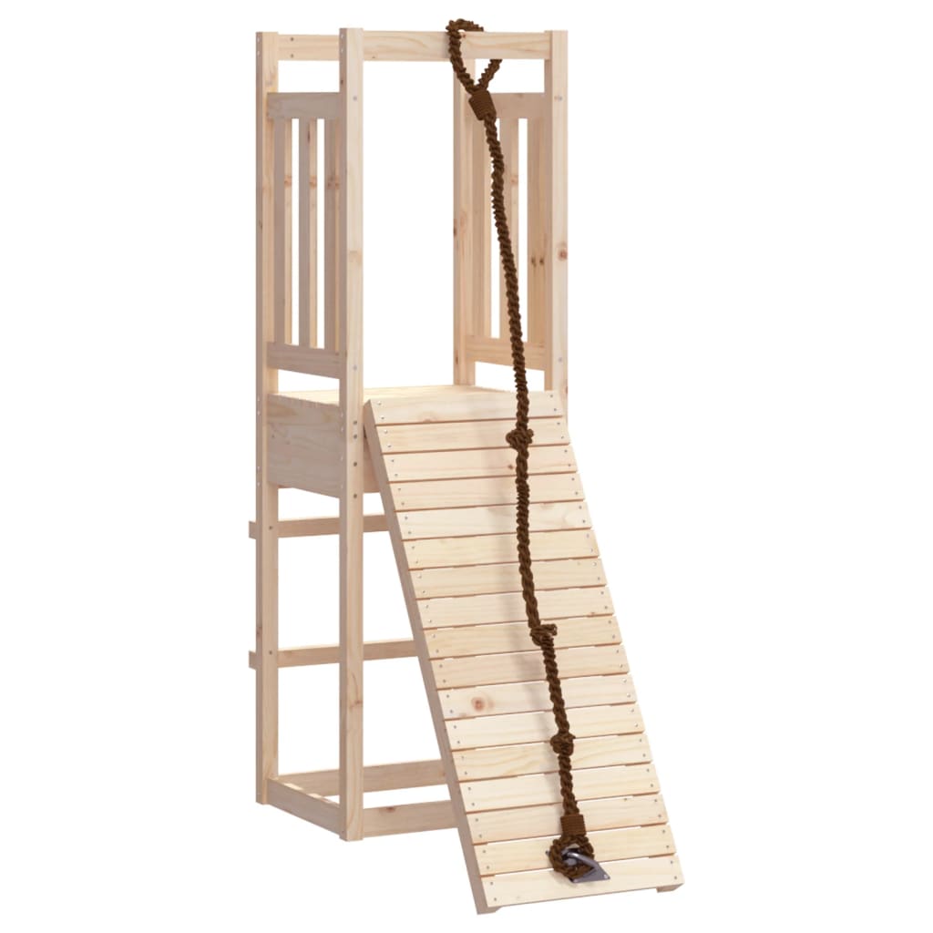 VidaXL Spielhaus mit Kletterwand aus massivem Kiefernholz