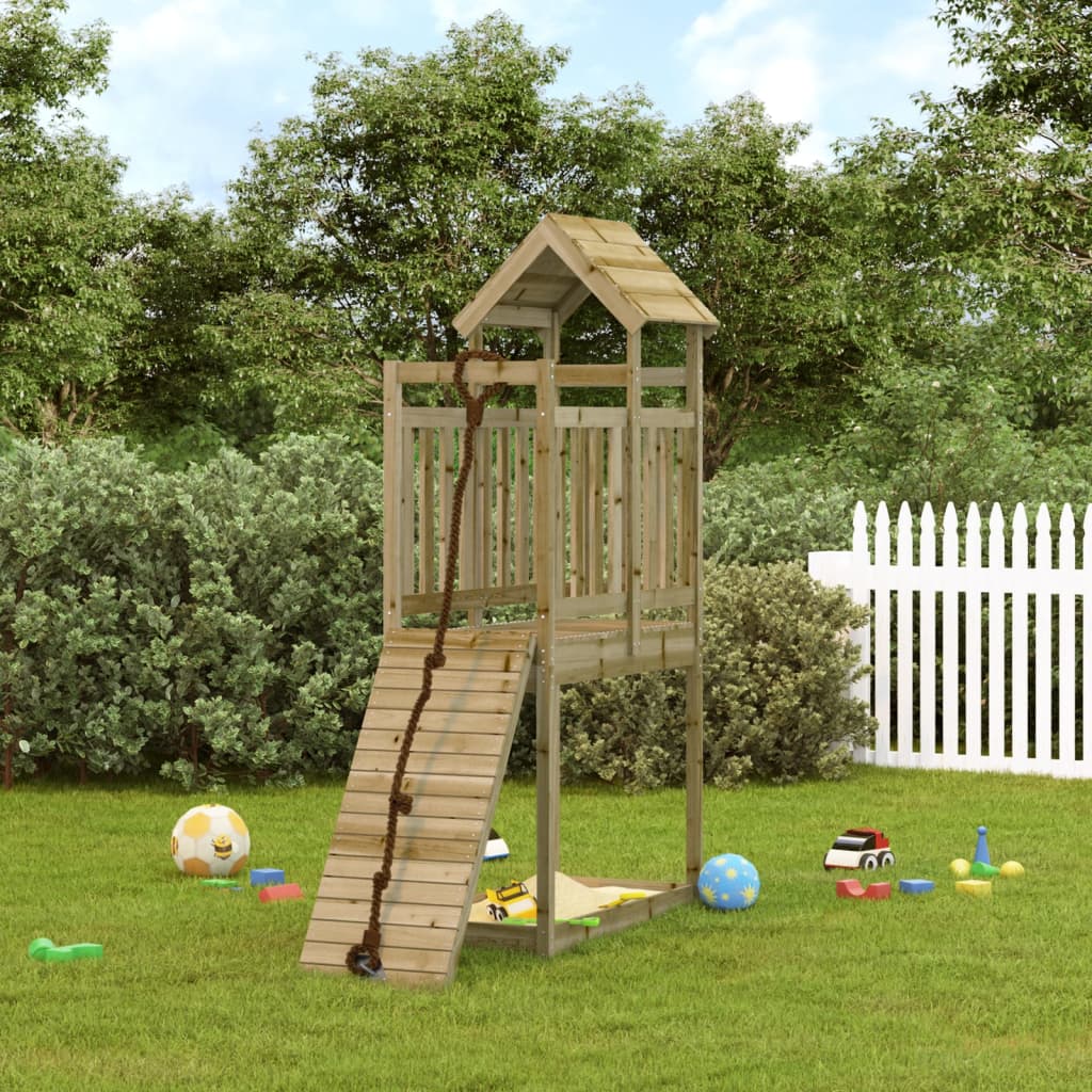 VidaXL Spielhaus mit Kletterwand aus imprägniertem Kiefernholz