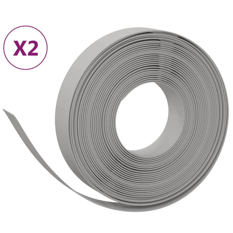 Vidaxl Gartenkanten 2 Stk. 10 m 10 cm Polyethylen grau