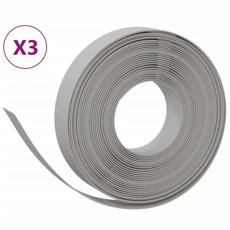 Vidaxl Gartenkanten 3 Stück 10 m 10 cm Polyethylen grau