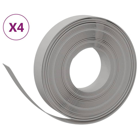 Vidaxl Gartenkanten 4 Stück 10 m 10 cm Polyethylen grau