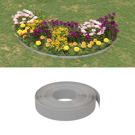 Vidaxl Gartenkanten 4 Stück 10 m 10 cm Polyethylen grau