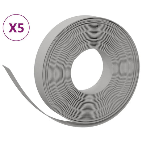 VidaXL Garteneinfassung 5 Stk. 10 m 10 cm Polyethylen grau