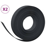 VidaXL Garteneinfassung 2 Stk. 10 m 10 cm Polyethylen schwarz