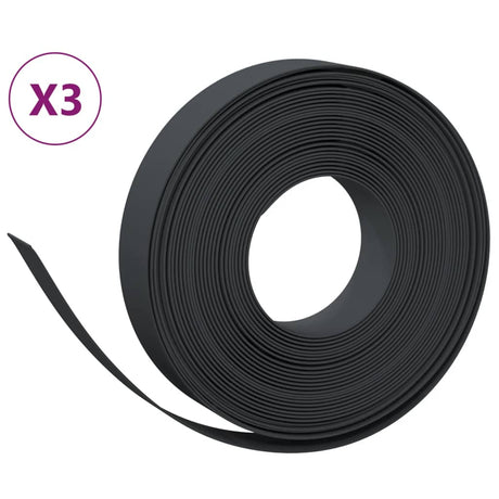 Vidaxl Gartenkanten 3 Stk. 10 m 10 cm Polyethylen schwarz