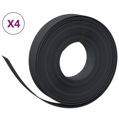 VidaXL Garteneinfassung 4 Stk. 10 m 10 cm Polyethylen schwarz