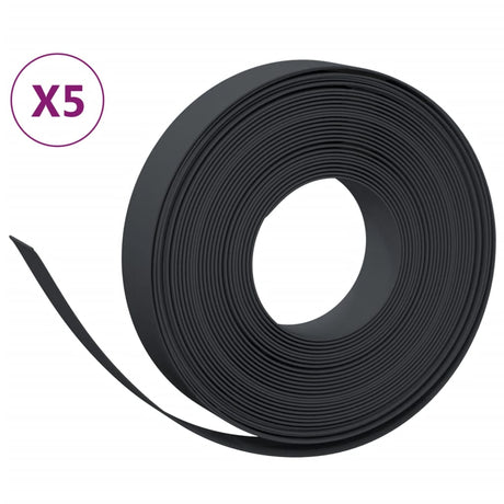 Vidaxl Gartenkanten 5 Stk. 10 m 10 cm Polyethylen schwarz