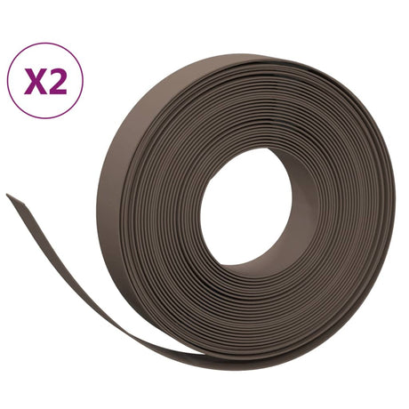 Vidaxl Gartenkanten 2 Stk. 10 m 10 cm Polyethylen braun