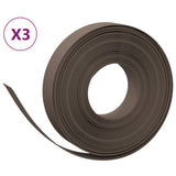 VidaXL Garteneinfassung 3 Stk. 10 m 10 cm Polyethylen braun