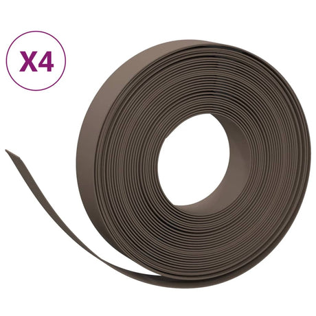 Vidaxl Gartenkanten 4 Stk. 10 m 10 cm Polyethylen braun