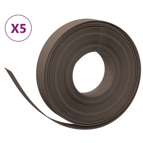 VidaXL Garteneinfassung 5 Stk. 10 m 10 cm Polyethylen braun