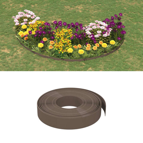 Vidaxl Gartenkanten 5 Stk. 10 m 10 cm Polyethylen braun