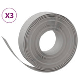 VidaXL Garteneinfassung 3 Stk. 10 m 15 cm Polyethylen grau