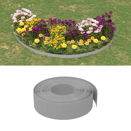 Vidaxl Gartenkanten 5 Stück 10 m 15 cm Polyethylen grau