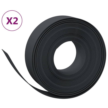 Vidaxl Gartenkanten 2 Stk. 10 m 15 cm Polyethylen schwarz