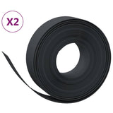 VidaXL Garteneinfassung 2 Stk. 10 m 15 cm Polyethylen schwarz
