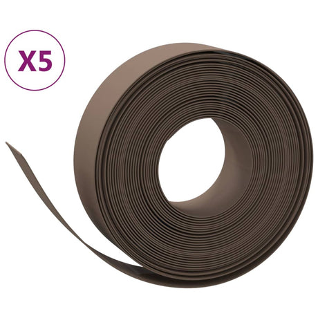 Vidaxl Gartenkanten 5 Stk. 10 m 15 cm Polyethylen braun