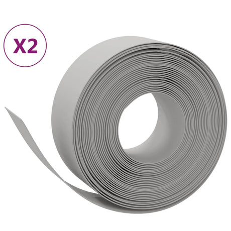 Vidaxl Gartenkanten 2 Stk. 10 m 20 cm Polyethylen grau